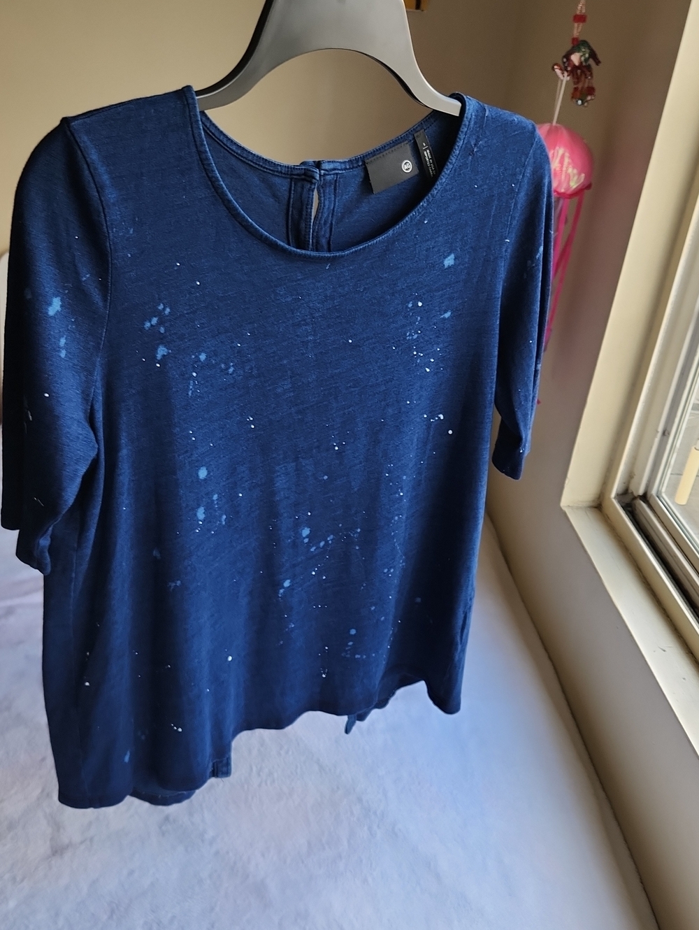 AG Women’s Navy Speckled Crew Neck Top